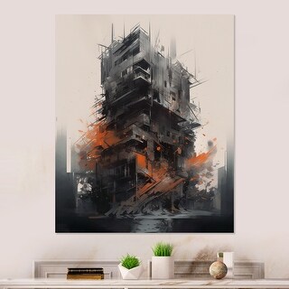 Designart "Blue And Black Building The Cityscape" City Art Deco Metal